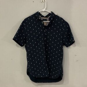 Denim & Flower Dark Blue Anchor Print Shirt